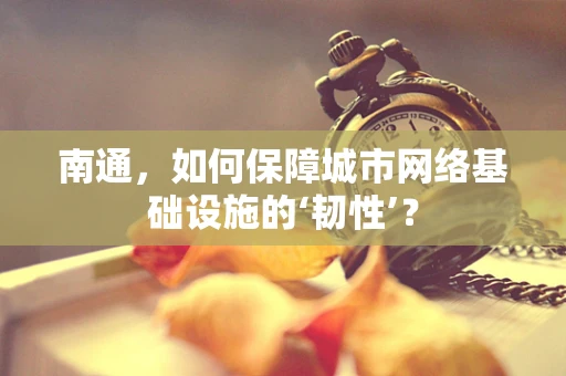 南通，如何保障城市网络基础设施的‘韧性’？