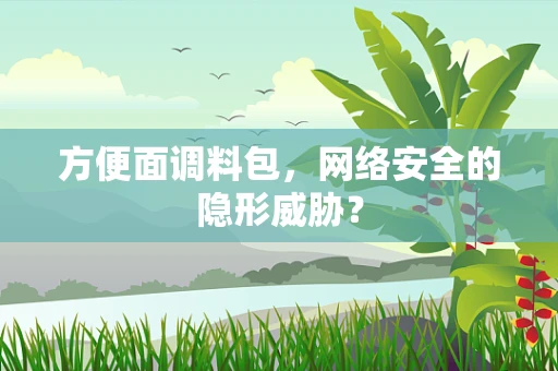 方便面调料包，网络安全的隐形威胁？