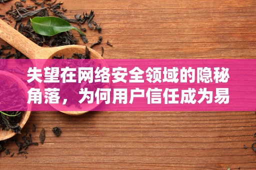 失望在网络安全领域的隐秘角落，为何用户信任成为易碎品？