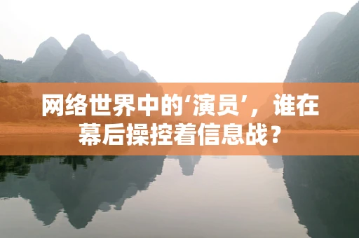 网络世界中的‘演员’，谁在幕后操控着信息战？