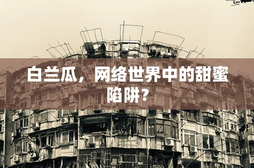 白兰瓜，网络世界中的甜蜜陷阱？