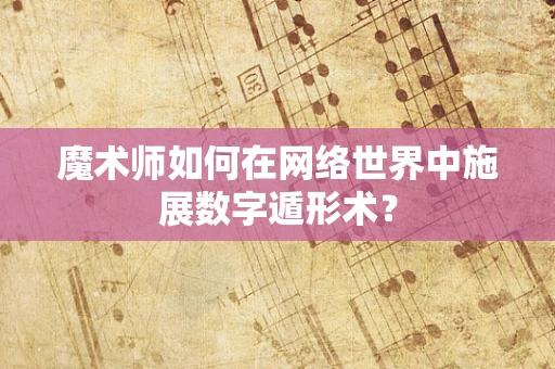 魔术师如何在网络世界中施展数字遁形术？