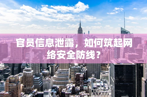 官员信息泄露，如何筑起网络安全防线？