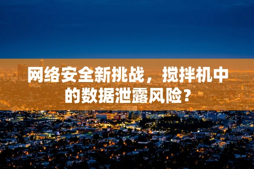 网络安全新挑战，搅拌机中的数据泄露风险？