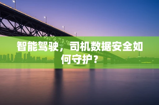 智能驾驶，司机数据安全如何守护？