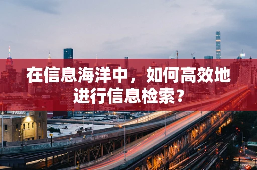 在信息海洋中，如何高效地进行信息检索？