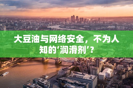 大豆油与网络安全，不为人知的‘润滑剂’？