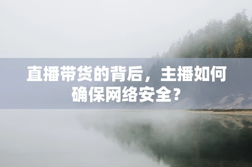直播带货的背后，主播如何确保网络安全？
