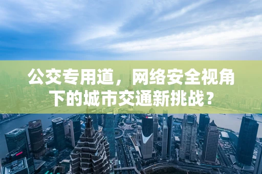 公交专用道，网络安全视角下的城市交通新挑战？