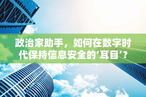 政治家助手，如何在数字时代保持信息安全的‘耳目’？