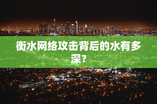 衡水网络攻击背后的水有多深？