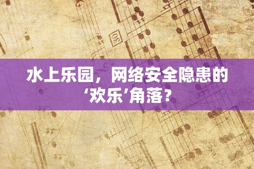 水上乐园，网络安全隐患的‘欢乐’角落？