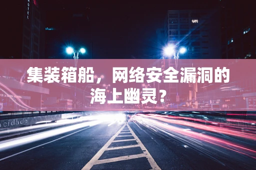 集装箱船，网络安全漏洞的海上幽灵？