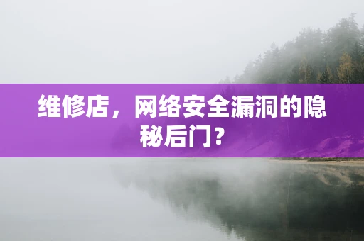 维修店，网络安全漏洞的隐秘后门？