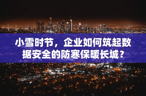 小雪时节，企业如何筑起数据安全的防寒保暖长城？