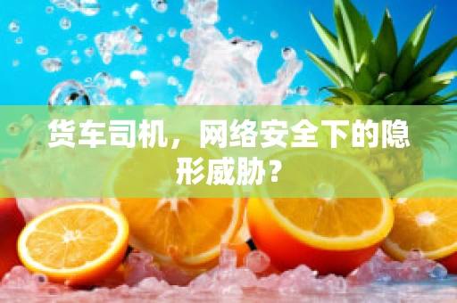 货车司机，网络安全下的隐形威胁？