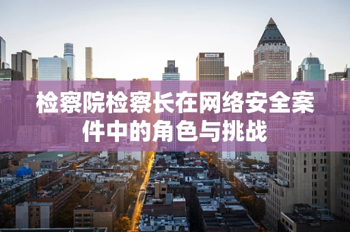 检察院检察长在网络安全案件中的角色与挑战