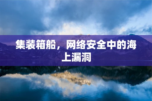 集装箱船，网络安全中的海上漏洞