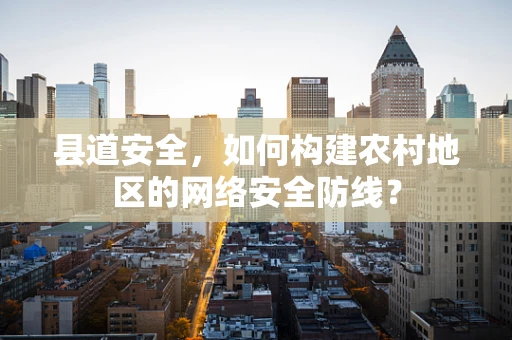 县道安全，如何构建农村地区的网络安全防线？