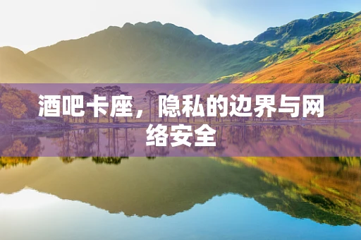 酒吧卡座，隐私的边界与网络安全