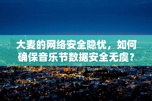 大麦的网络安全隐忧，如何确保音乐节数据安全无虞？