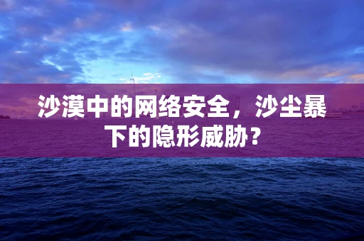 沙漠中的网络安全，沙尘暴下的隐形威胁？