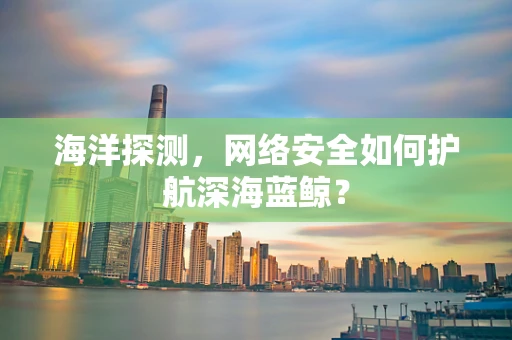 海洋探测，网络安全如何护航深海蓝鲸？