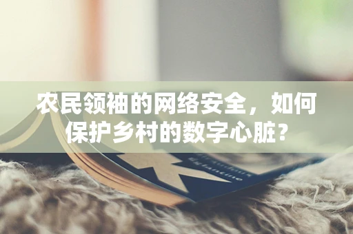 农民领袖的网络安全，如何保护乡村的数字心脏？