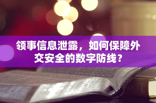 领事信息泄露，如何保障外交安全的数字防线？