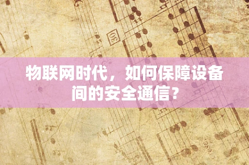 物联网时代，如何保障设备间的安全通信？