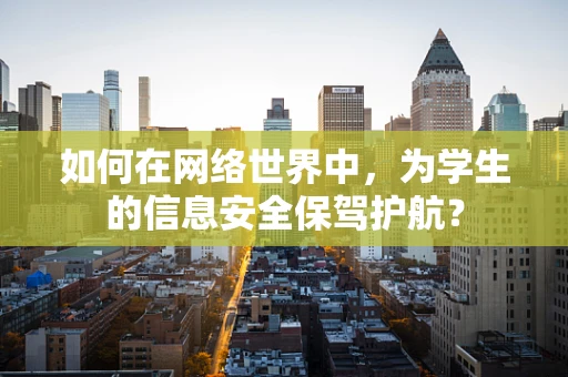 如何在网络世界中，为学生的信息安全保驾护航？