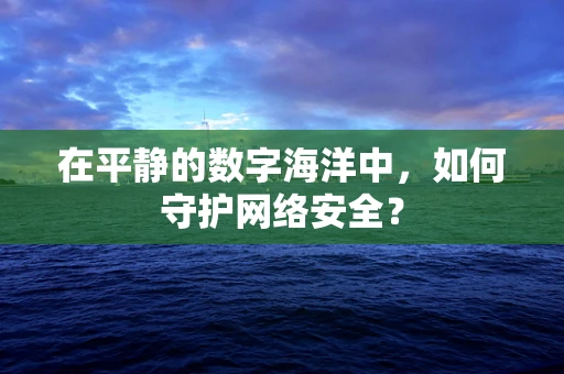 在平静的数字海洋中，如何守护网络安全？
