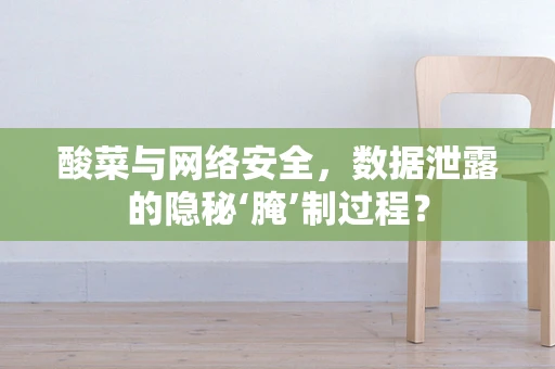 酸菜与网络安全，数据泄露的隐秘‘腌’制过程？