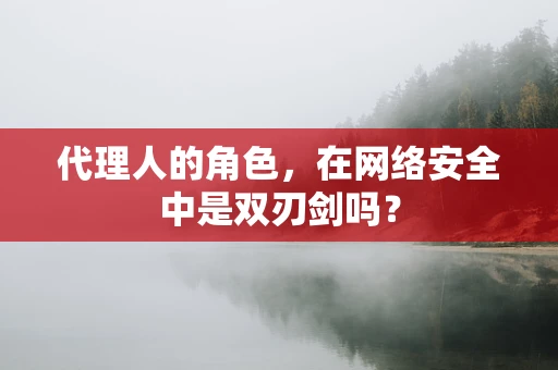 代理人的角色，在网络安全中是双刃剑吗？