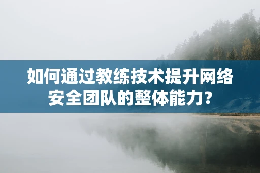 如何通过教练技术提升网络安全团队的整体能力？