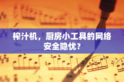 榨汁机，厨房小工具的网络安全隐忧？