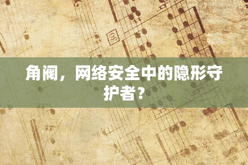 角阀，网络安全中的隐形守护者？