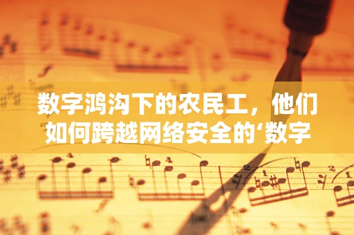 数字鸿沟下的农民工，他们如何跨越网络安全的‘数字门槛’？