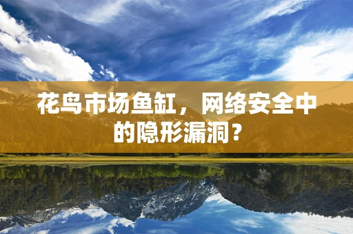花鸟市场鱼缸，网络安全中的隐形漏洞？