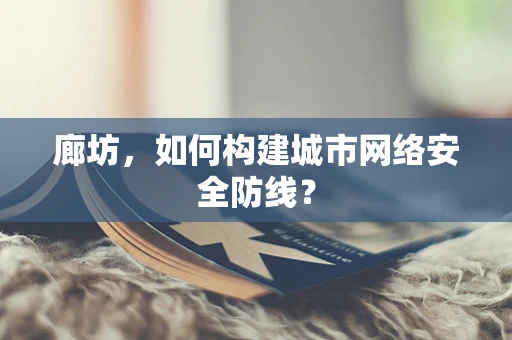 廊坊，如何构建城市网络安全防线？